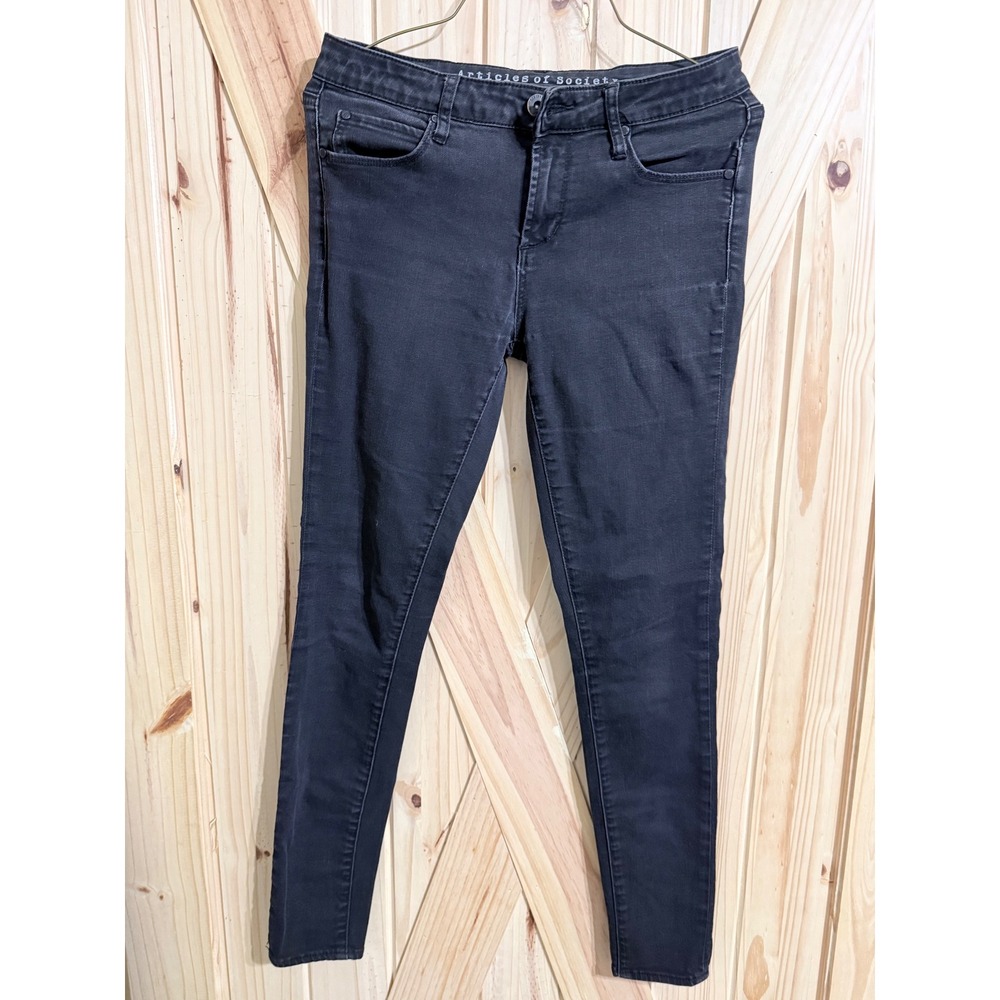 Articles of Society Womens Skinny Jeans Dark Grey Charcoal Size 26 Stretch Denim